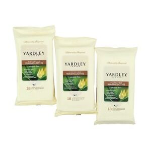 Yardley London Disposable Washcloths 3-Pack (54ct) 12x8 Body Wipes -  Aloe Vera‎